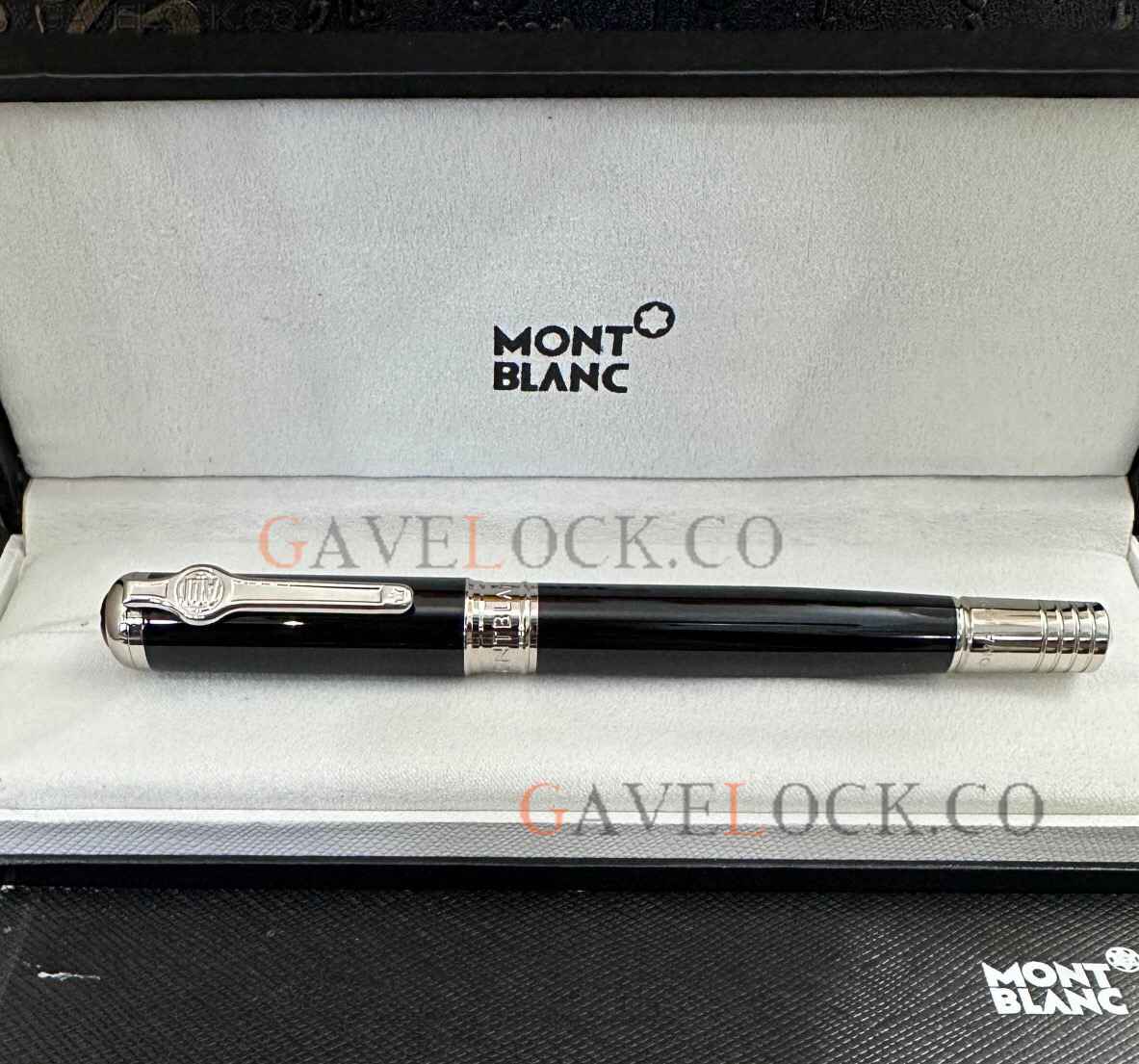 Replica Montblanc Muhammad Ali Black Silver Clip Rollerball Pen